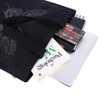 MASQ By Q-One Canvas Sparkling Butterfly Embroidered Utility Tote Bags For Women With Zip, College Bag For Girls, 100% Organic Cotton Tote Bag For Traveling & Daily Use