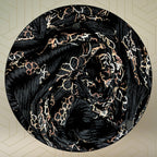 FAHABO Scarf Woman Pleated Cotton Scarves with Embroidery and Tassels | Hijab Scarf | Headscarf | Neck Scarf | Stoles | Wraps (True Black -1)