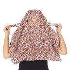 DEEPNYRA - LIVING STYLE Female Cotton Scarf Face Full Covering With Mask Head Hair Wrap Sun Protection For Women Printed Square All Season Wear (MARRON), Maroon