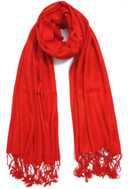Chandwasia Viscose Stoles Scarf for Men & Women | Batik Design Stole & Shawl for Summer | White Dyeable Fabric | Soft & Breathable | 28 x 72 Inches | Red