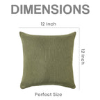 Yellow Weaves Jute Texture Cushion Covers, 12 X 12 Inches, Olive Green, Set of 5