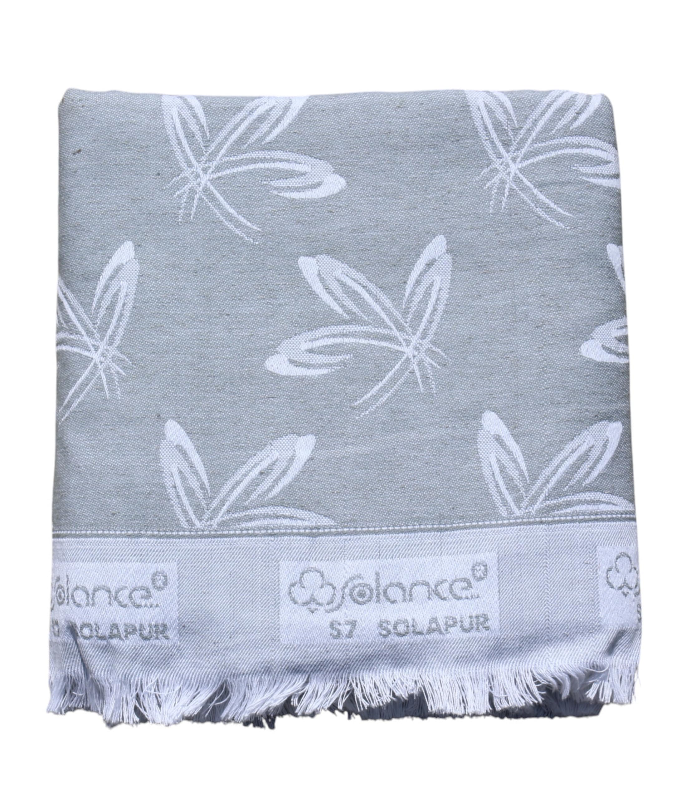 Mandhania Soft Premium Light Weight Solapur Chaddar 100% Cotton Dailyuse Single Bed Blanket Pack of 1 Light Grey Kafalo