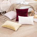 Khooti Velvet Striped Cushion Cover Pack of 1-32 x 32 / 81 x 81 cm | Red | Soft Pillow Covers Cushion Case for Sofa Bedroom Livingroom Chair Car, Cushion Cover with Zig Zag Pattern