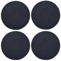 Encasa XO Round Ribbed Cotton Dining Table Mats, Heat Resistant Dark Blue Kafalo