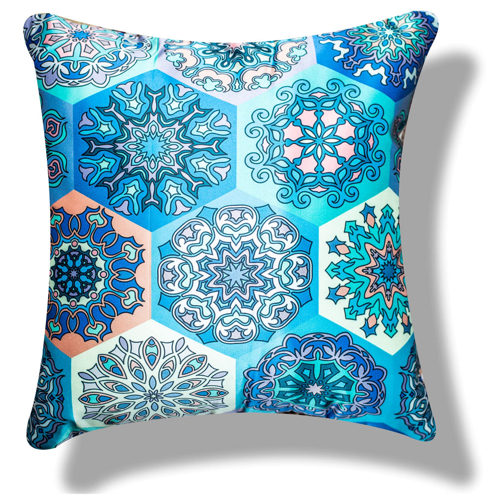 Vendola Merhaba Microfiber Satin 250TC Cushion Pillow Covers, Multicolor, Set of 5(Merhabaaa,24x24 Inches)
