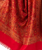 Naureen Women Faux Pashmina Kashmiri Jamawar Shawl, Warm and Soft, 40x80 inch (Maroon)