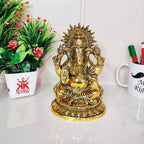 KridayKraft Ganesha Metal Statue,for Temple Pooja,Ganesha Idol Murti Decorative Your Home,Office & Religious Gift Article,Ganpati ji Sculpture Sowpiece Figurine...