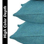 Yellow Weaves Jute Texture Cushion Covers, 12 X 12 Inches, Blue, Set Of 3, 250 TC