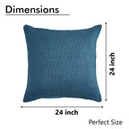 Yellow Weaves Jute Texture 250 TC Cushion Covers, 24 X 24 Inches, Multicolour, Set Of 5
