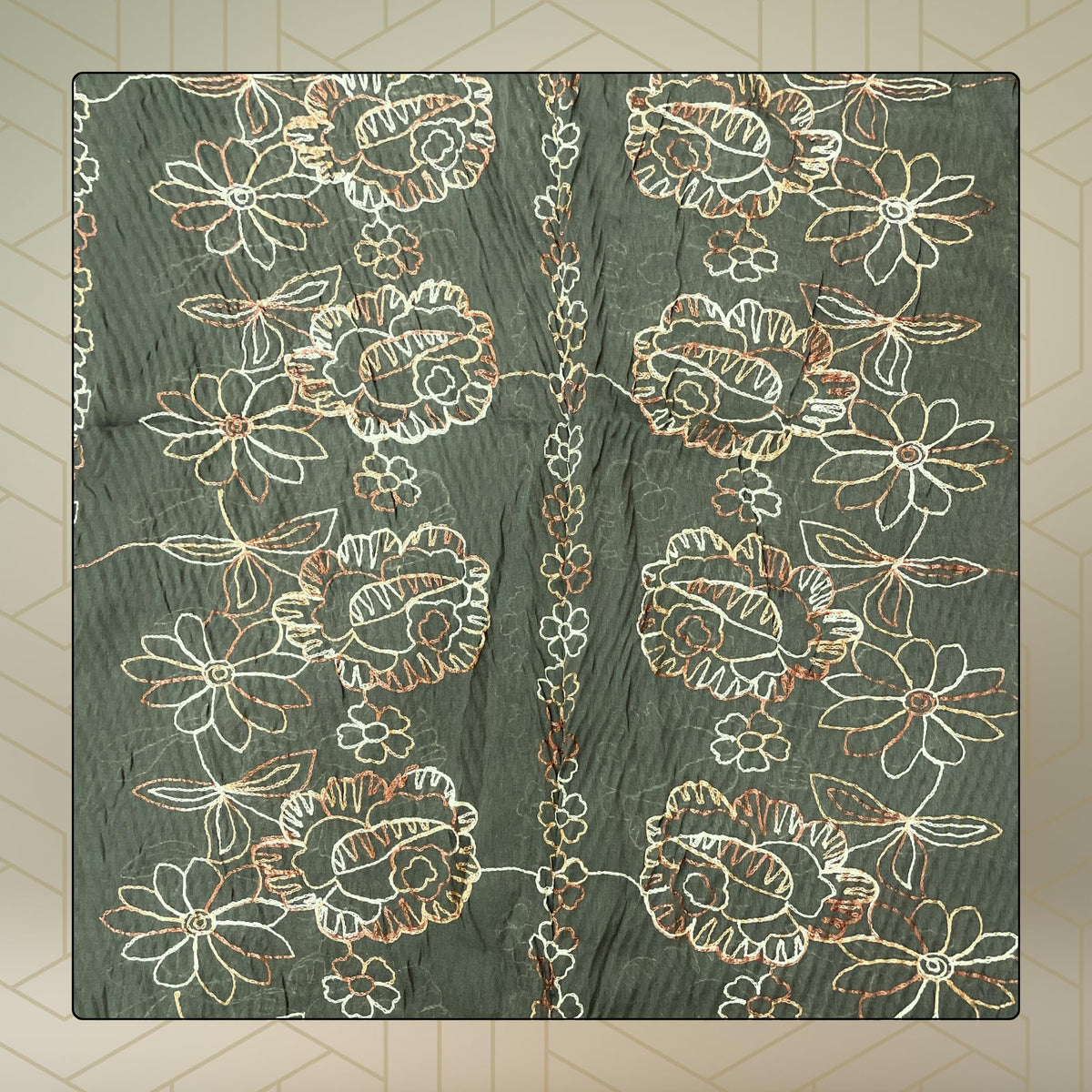 FAHABO Scarf Woman Pleated Cotton Scarves with Embroidery and Tassels | Hijab Scarf | Headscarf | Neck Scarf | Stoles | Wraps (Pebble Grey -1)