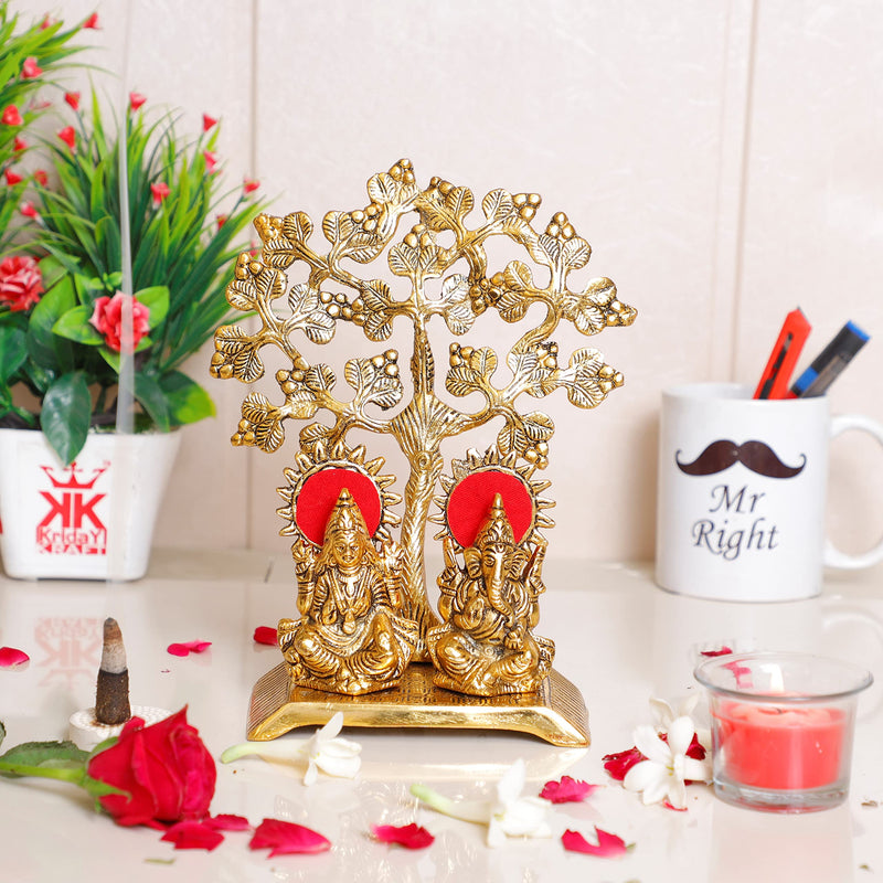 KridayKraft Metal Laxmi Ganesh Statue/Murti for Pooja Room & Home Office Décor,Laxmi Ganesha Idol for Diwali Gift,Religious Idol Showpiece Figurines Decorative & Diwali Poojan...