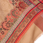 BRAVEZI Womens Jamawar Shawl,Woven Jacquard Design with Kullu Weaving Design, Soft and Warm Faux Pashmina (Beige)