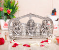KridayKraft Silver Plated Laxmi Ganesha Saraswati Murti LGS Metal Statue Decorative Showpiece Figurines Religious Idol Sculpture for Decoration & Pooja Gifting Purpose