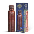 INDIAN ART VILLA Pure Copper Water Bottle with Antique Design, 900 ML Capacity, Drinkware & Storage (Pack of 1)