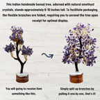 Certified Amethyst Crystal Tree for Good Luck - Healing Crystals Money Tree for Wealth, Positive Energy at Home Office - Decorative Spiritual Gifts for Vastu, House Warming