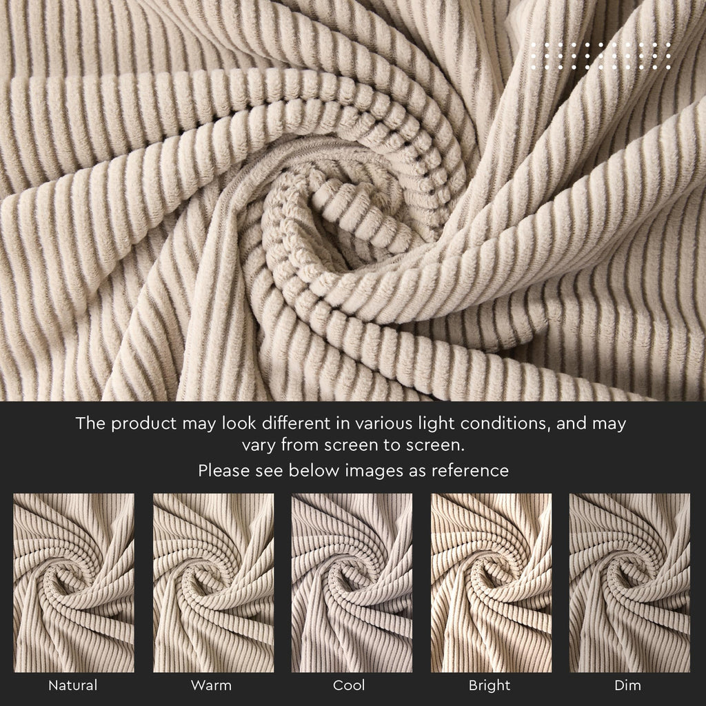 Encasa XO Corduroy Cushion Covers, Boho Pillow Covers, No Inserts Grey