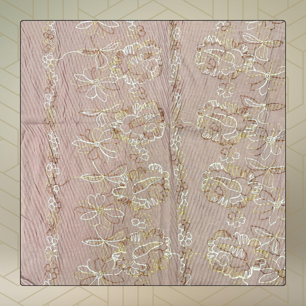FAHABO Scarf Woman Pleated Cotton Scarves with Embroidery and Tassels | Hijab Scarf | Headscarf | Neck Scarf | Stoles | Wraps (Lilac Purple -1)