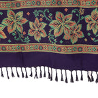 BRAVEZI Women's Woolen Floral Design Printed Shawls (Blue)