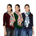bratkrok WOMEN'S TRENDY FLORAL PRINTED RAYON SCARVES/STOLES MULTICOLOUR (PACK OF 3)