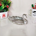 Kridaykraft Metal Duck-Shaped Dry Fruit Tray Bowl – Handcrafted Decorative Silver Finish Dish for Tabletop & Home Décor – Elegant Centerpiece for Festive, Living Room or Gift Use (19 x 9 x 10 cm)