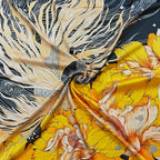 ONE ECHELON Satin Silk Small Neckerchief Square Scarf (Sunny Foliage)