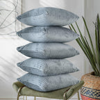 RD TREND® Cushion Cover Set of 5, Decorative Sofa Living Room Home Square Cushion Covers 18 Inch x 18 Inch, Aesthetic Corduroy Striped Double Sided (Grey, Pack of 5)