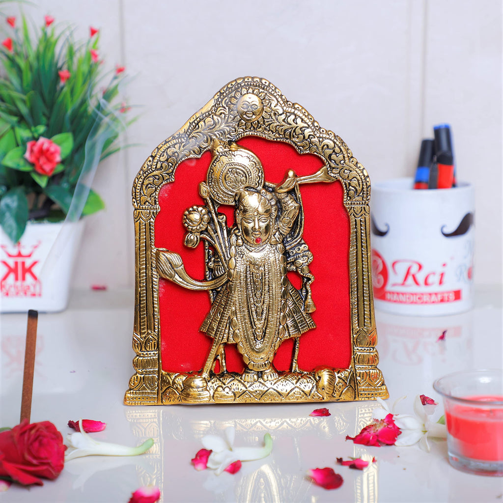 KridayKraft Lord Shree Nath ji (Krishna) Metal Statue/Murti for Temple Pooja Home Office Décor Religious Idols Decorative Showpiece Figurines for Table Top Sculpture & Pooja Gifting Purpose...