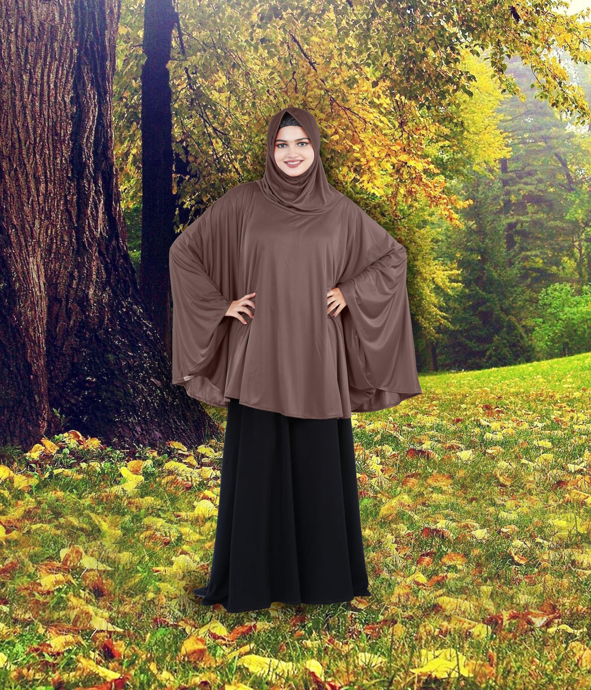 Mehar Hijab's Modest Women's Stylish Instant Sleeve Hijab Solid Polycotton Feel Good Fabric HANANA Sleeve Hijab Free Size (Formal Grey)