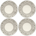 Encasa XO Dining Table Mats, Round Ribbed Cotton, Heat Resistant Grey Kafalo