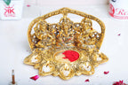 KridayKraft Laxmi Ganesha Saraswati Metal Idol with Diya – Handcrafted Religious Statue for Pooja Room, Home Temple & Festive Décor – Auspicious Showpiece and Gift Article for Diwali