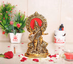 KridayKraft Maa Saraswati ji Sitting on Hans Metal Statue,Hindu Goddess Maa Veena Vadini Saraswati Idol Sculpture Pooja,Home Gift Article...
