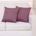 Yellow Weaves Jute Texture Cushion Covers, 16 X 16 Inches, Dusty Purple, Set of 2