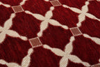 DECOMIZER Jacquard Geomteric Cushion Covers 16 Inch X 16 Inch Set Of 2 Ethnic Motifs 240 TC Cushion Covers,Design- Criss-Cross,Color- Maroon