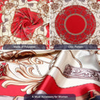 NALNIZ Silk Stylish Scarf, Head Scarves for Women, Stain Square Scarf for Hair Wrapping, Soft Comfy Neck Scarf for Ladies (90x90cm)