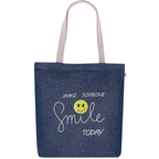 MASQ By Q-One Canvas Smile Embroidered Printed Tote Bags For Women With Zip, College Bag For Girls, 100% Organic Cotton Tote Bag For Traveling & Daily Use
