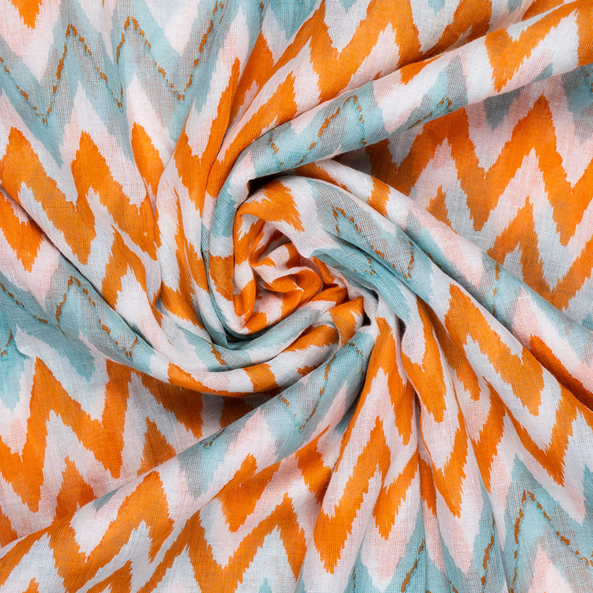 AQVA Printed Cotton Scarf for Women Stylish (Victory Pistachio Orange) | Head and Face Cover Scarf for Girls with 100% Cotton | Soft & Lightweight Scarves/Stoles for all Weather (72 x 43 in)