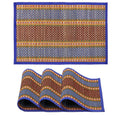 HOKIPO River Grass Handcrafted Madurkathi Heat Resistant Table Mats for Dining Table, Placemats, Blue, 12x18 Inches, Set of 4, Rectangle (BL-IN75) Kafalo