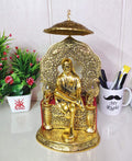 KridayKraft Sai Singhasan XL Gold Plated for Pooja Room,Showpiece for Home,Table,Office