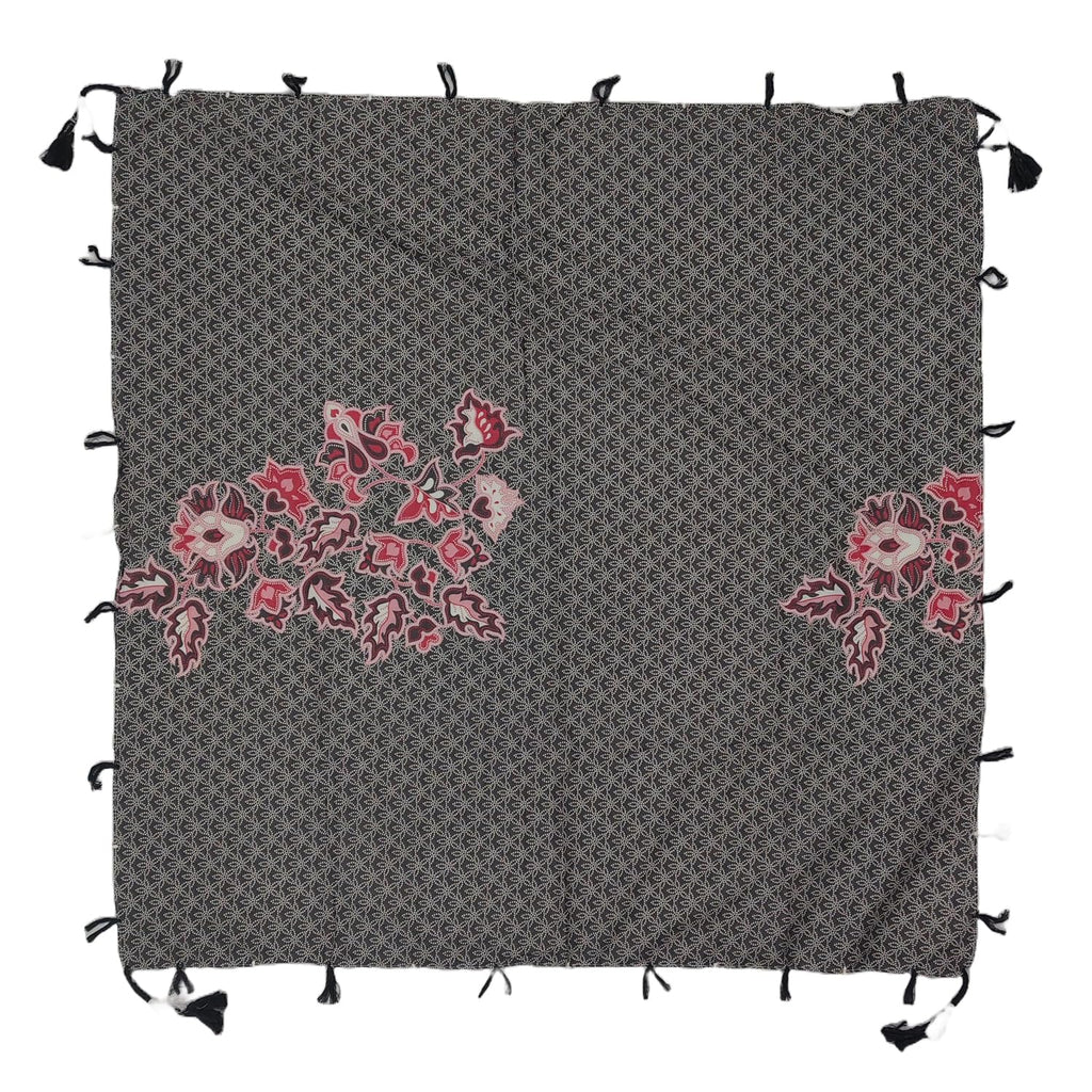 PRACWAL Cotton Printed Scarf, Black and Muliti color Printed Pattern, Square Shape with Tassels, Casual Style, Unisex Adult Fashion Accessory, 100x100 cms