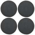 Encasa XO Round Ribbed Cotton Dining Table Mats, Heat Resistant Dark Grey Kafalo