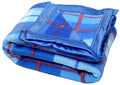 Goyal's Modern Check All Season Polar Fleece Single Bed Blanket, 60X90 Inches - Blue, 300 TC Kafalo