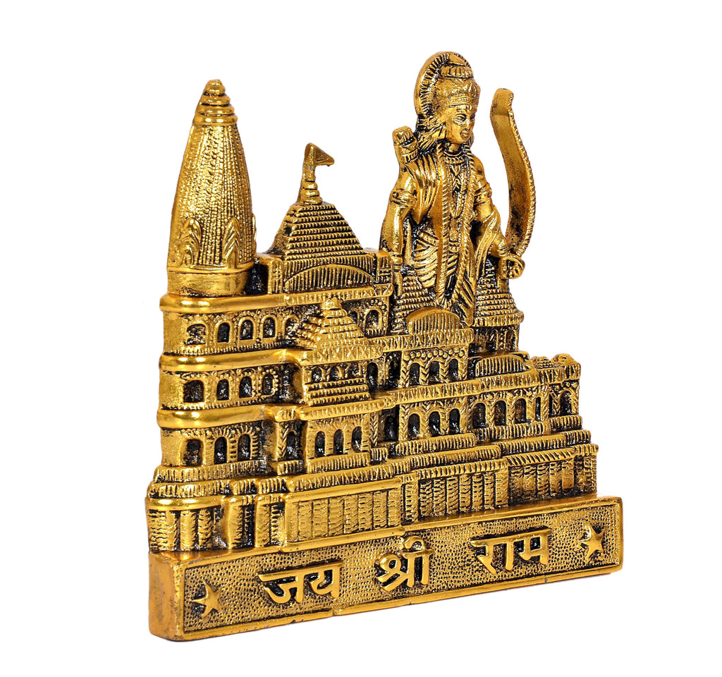 AONA Ram Mandir Architectural Model in Metal Shri Ram Birth Place, Height : 22 cm (Gold)