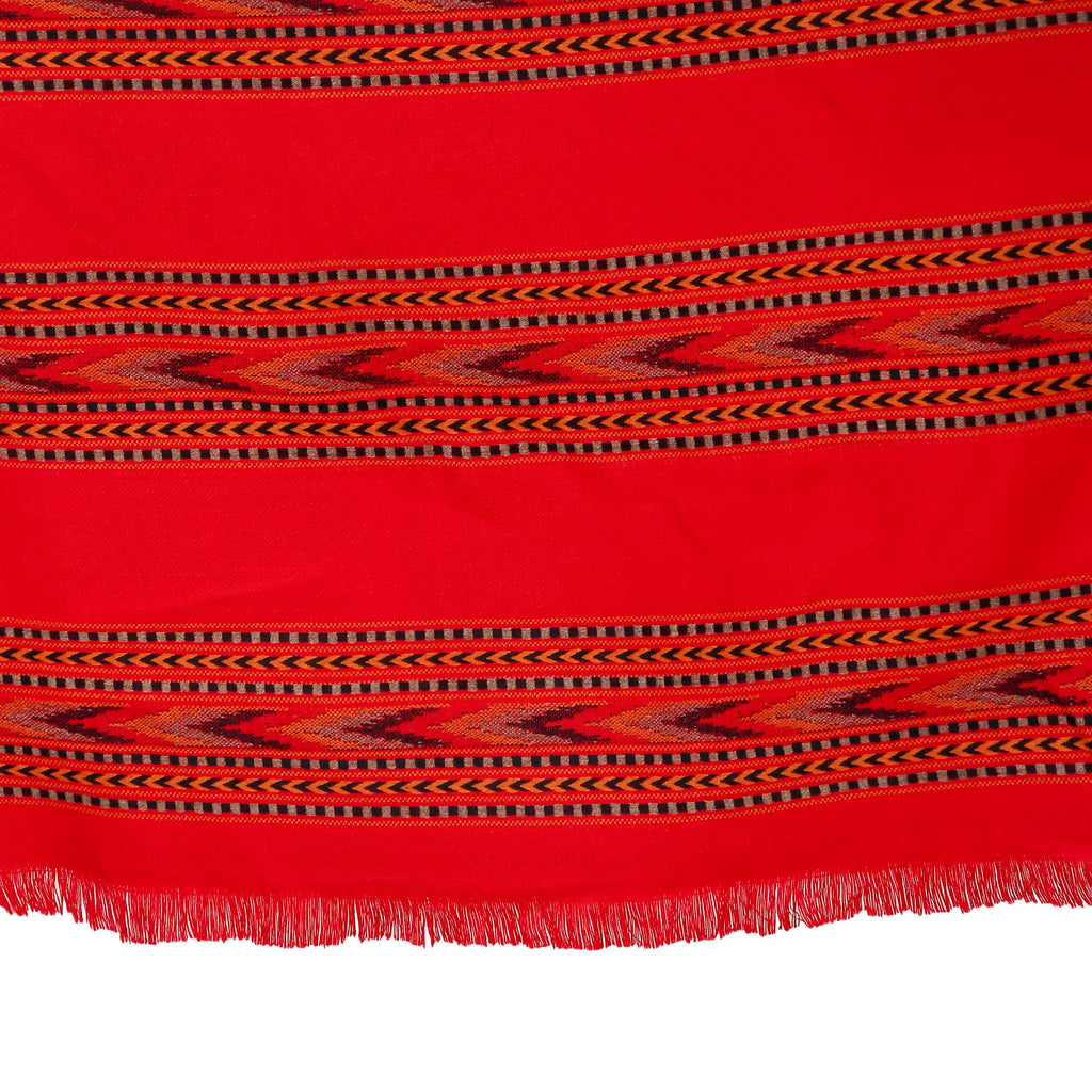 BRAVEZI Women's Woolen Kullu Design Border Shawls (Red)