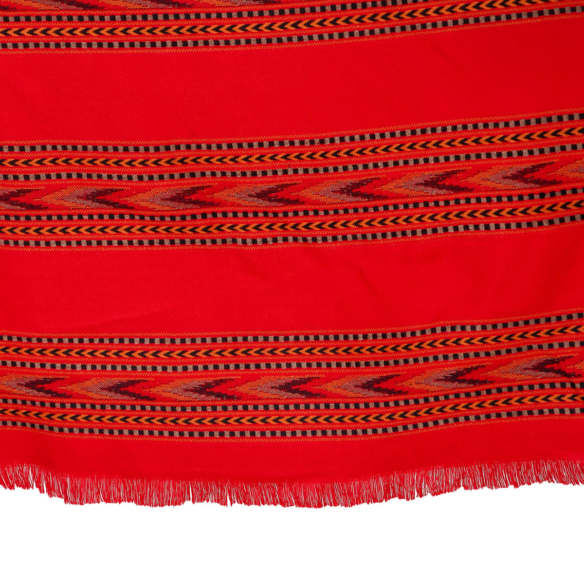 BRAVEZI Women's Woolen Kullu Design Border Shawls (Red)