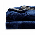 CHANDRAVATI Polyester Micromink Sherpa Blanket | Solid Plain Soft Flannel Bedding for Single Bed | Warm & Comfortable for AC & Winter Use (Blue, Single, 200 TC) Kafalo