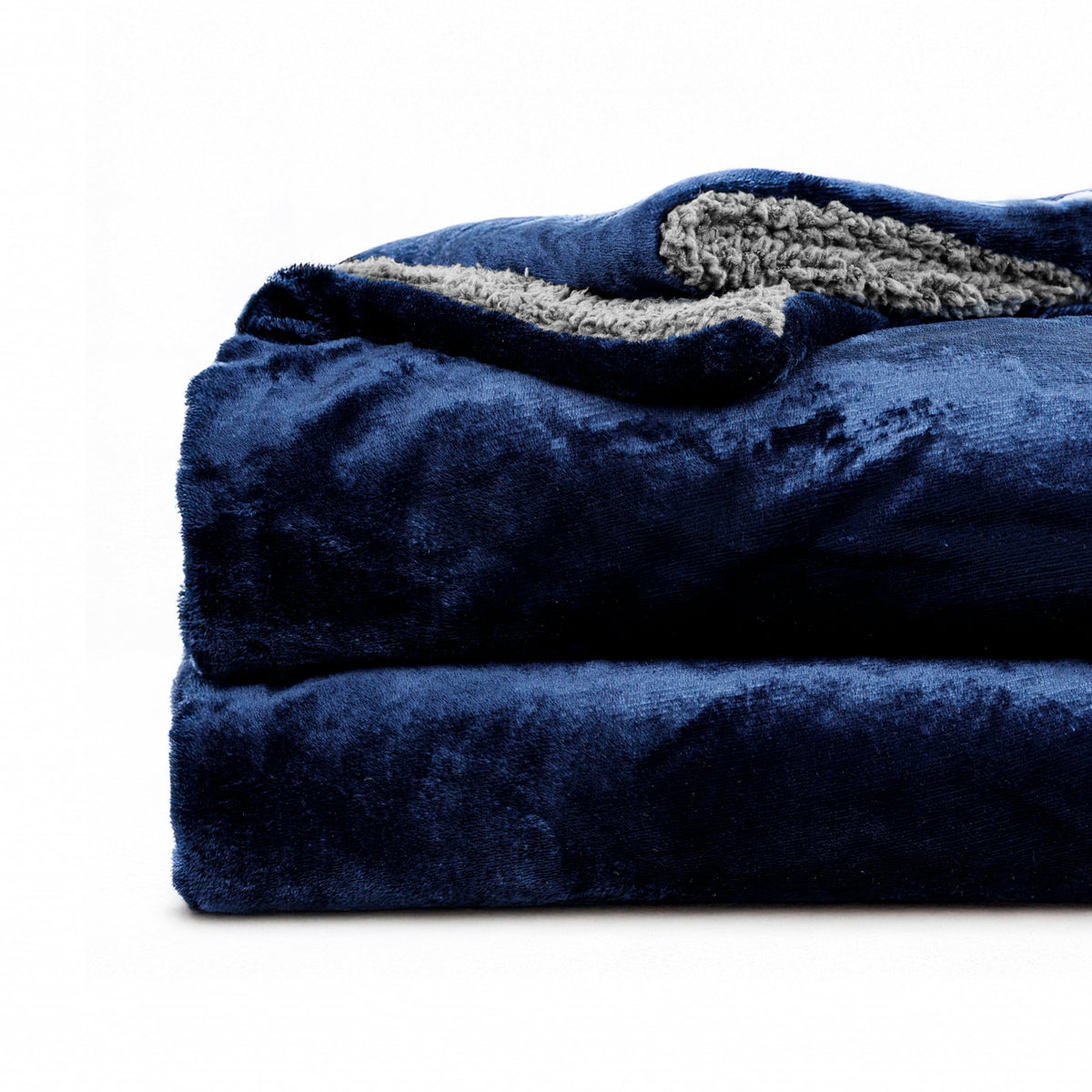 CHANDRAVATI Polyester Micromink Sherpa Blanket | Solid Plain Soft Flannel Bedding for Single Bed | Warm & Comfortable for AC & Winter Use (Blue, Single, 200 TC) Kafalo