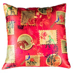 Vendola Rajasthani Satin 250TC Cushion Pillow Covers, Multicolour, Set of 5 (16X16 Inches, Chariots)