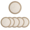 Encasa XO Dining Table Mats, Round Ribbed Cotton, Heat Resistant White Kafalo