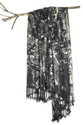 Chandwasia Viscose Satin Finish Scarf Stole | Soft Lightweight Designer Accessory for Men and Women | Summer Collection | Black
