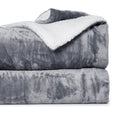 CHANDRAVATI Double Bed Sherpa Blanket | Polyester Micromink Flannel Solid Plain Blanket | Warm, Soft & Comfortable Bedding for Bedroom, Sofa & Travel (Light Grey, Double, 200 TC)